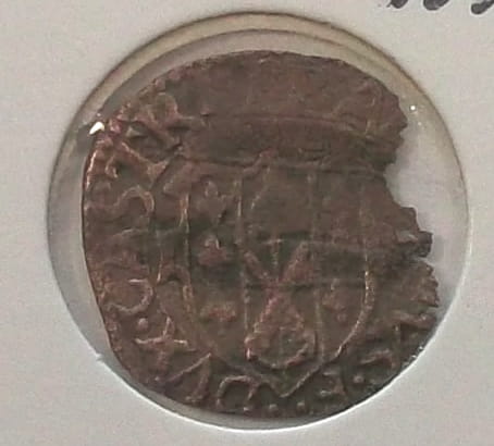 Billon Quattrino Petrus Aloysius Fernese (1537-1600) Księstwo Castro