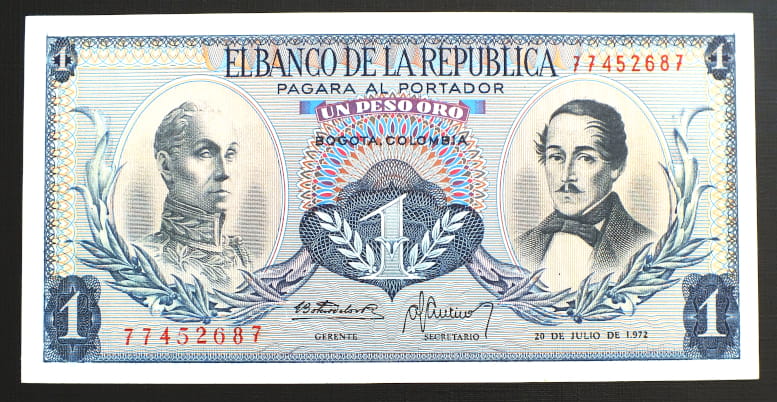 1 Pesos Oro - Kolumbia 1972