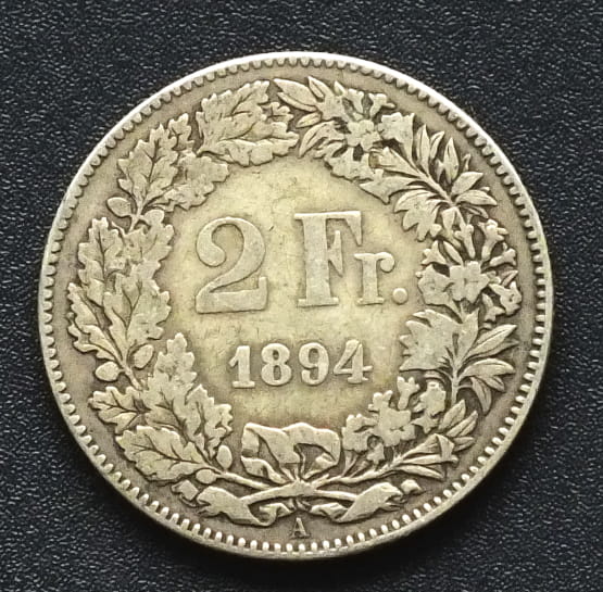 2 franki Szwajcaria (1874-1967) 10 g - Ag 835