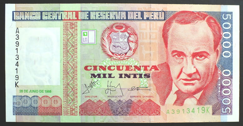 50000 Intis - PERU 1988