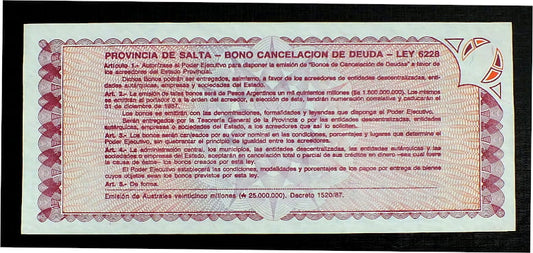 1 Austral - Argentyna Provincia de Salta