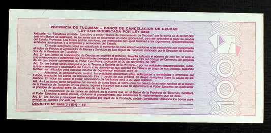 10 Australes - Argentyna Provincia de Tucuman