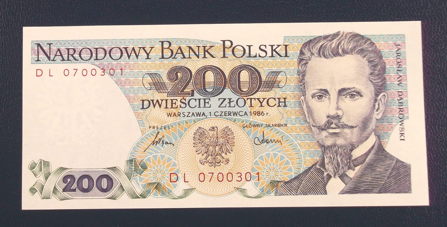 200 zł Jarosław DĄBROWSKI 1986 UNC