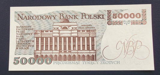 50000 zł Stanisław STASZIC 1989 UNC