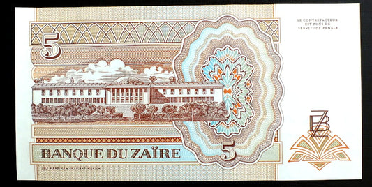 5 Nouveaux Zaires - Zair 1993 r.