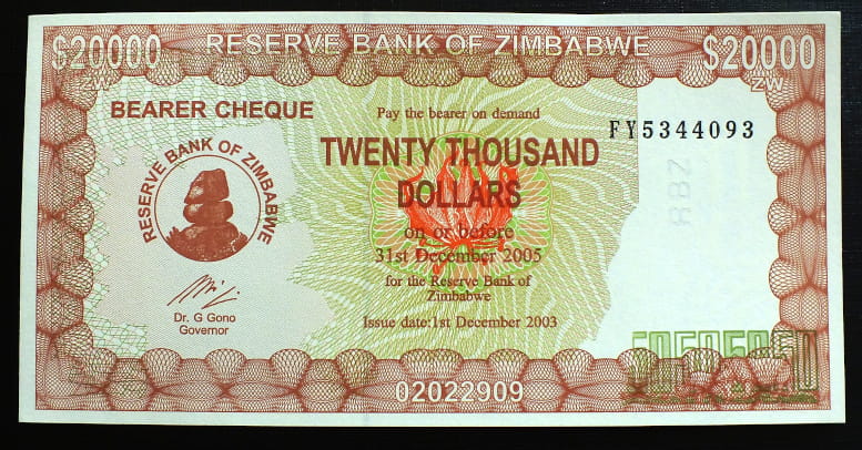 20000 Dolarów - Zimbabwe