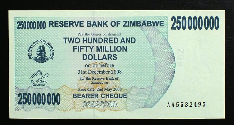 250 000 000 Dollars - Zimbabwe