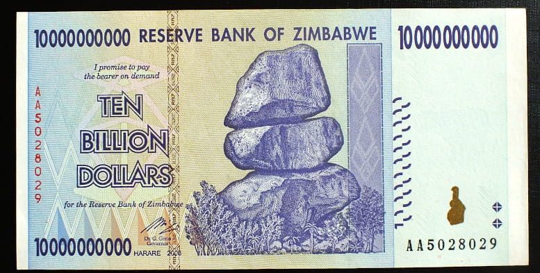 10 000 000 000 Dollars - Zimbabwe