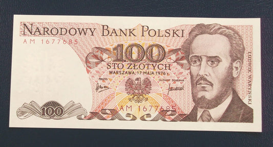 100 zł Ludwik WARYŃSKI 1976 UNC