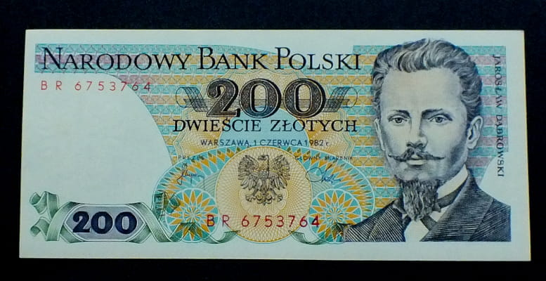 200 zł Jarosław DĄBROWSKI 1982 UNC