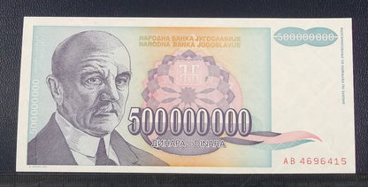 500.000.000 dinarów JUGOSŁAWIA
