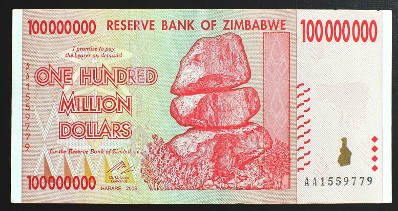 100 000 000 Dollars - Zimbabwe  200 r.