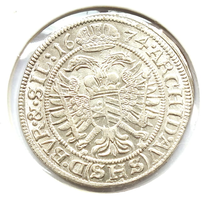 6 Krajcarów Śląsk Leopold I 1674 - UNC