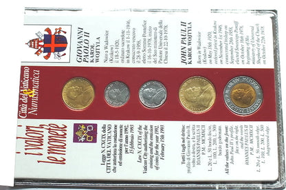 Set Watykan 5 monet mennicze 1992