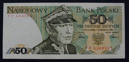 50 zł Karol ŚWIERCZEWSKI 1986 UNC