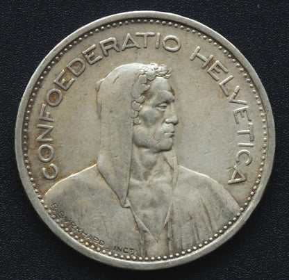 5 franków Szwajcaria (1931-1969) 15 g - Ag 835