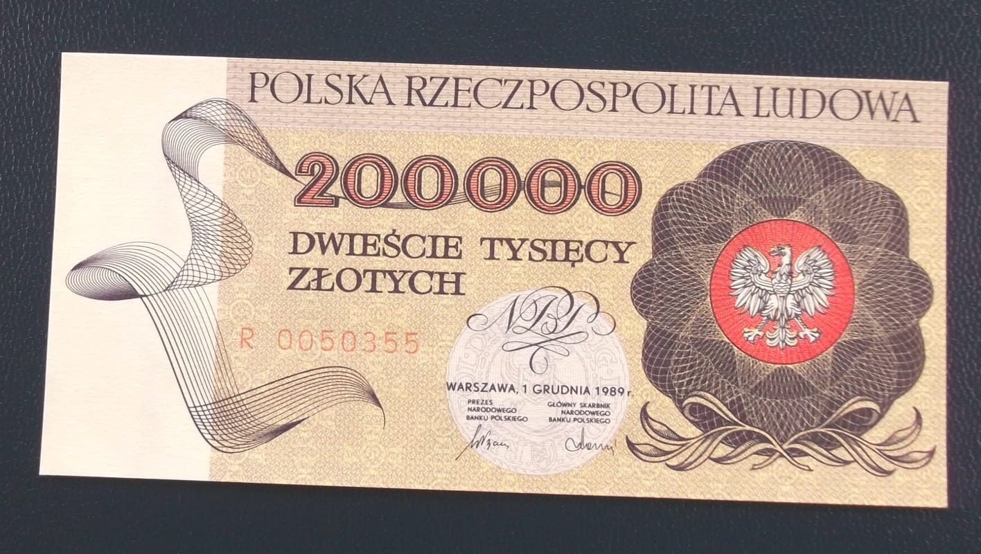 200000 zł Warszawa 1989 UNC