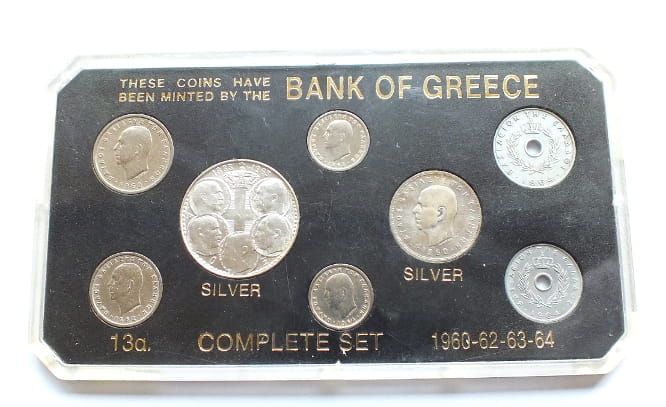 Zestaw Grecja 1960-64 8 monet (2 x AG)