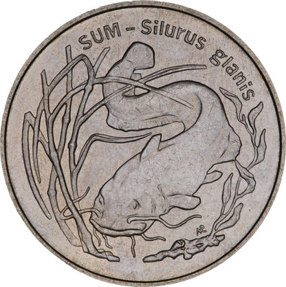 2 zł Zwierzęta świata: Sum (łac- Silurus glanis)