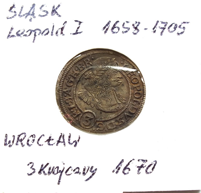 3 Krajcary Śląsk Leopold I 1670 st.1