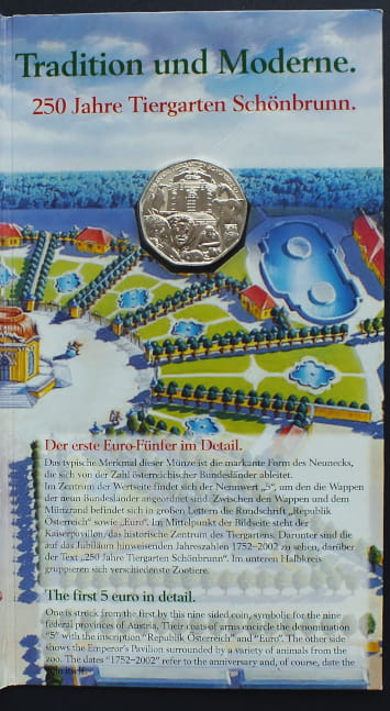 5 euro 250-lecie zoo Schönbrunn