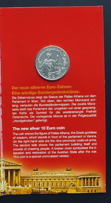 10 euro 60 rocznica - Druga republika - Austria