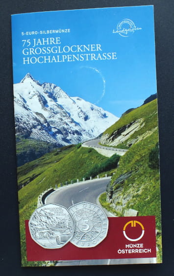 5 euro - 75 rocznica - Alpejska trasa wysokogórska Grossglockner - Austria