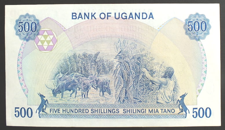 500 Szylingów - Uganda 1986 r.