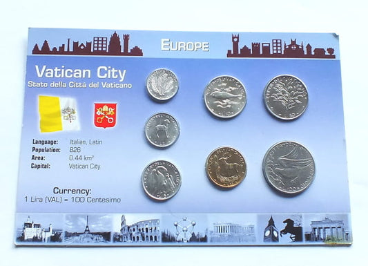 Vatykan 7 monet 1-100 lirów