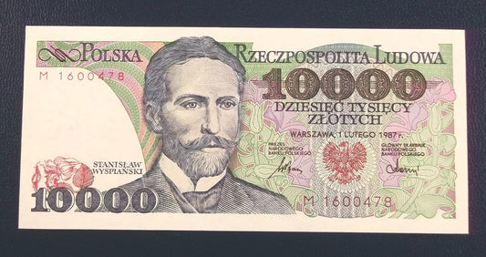 10000 zł Stanisław WYSPIAŃSKI 1987 UNC