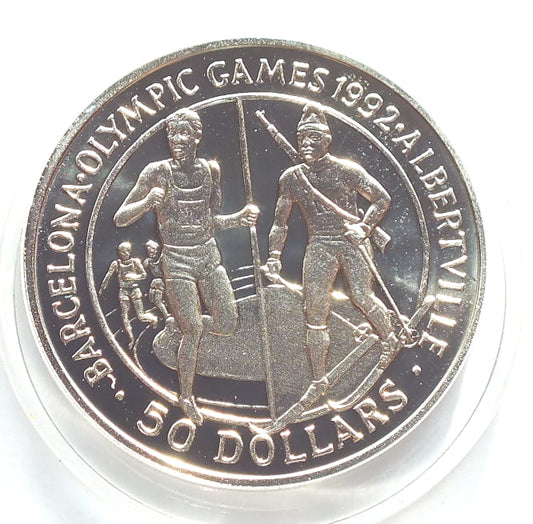 50 dolarów -  Biatlon Cook Islands 28,28 g .925