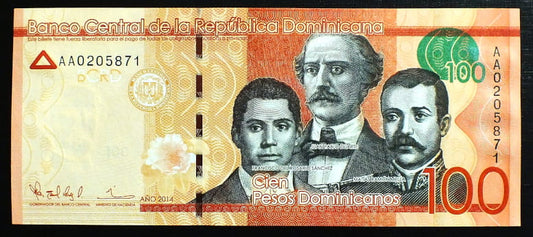 100 Pesos Oro - Dominikana 2014 r.