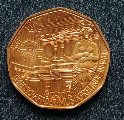 5 euro 200th Anniversary of Society of Music Lovers - Austria