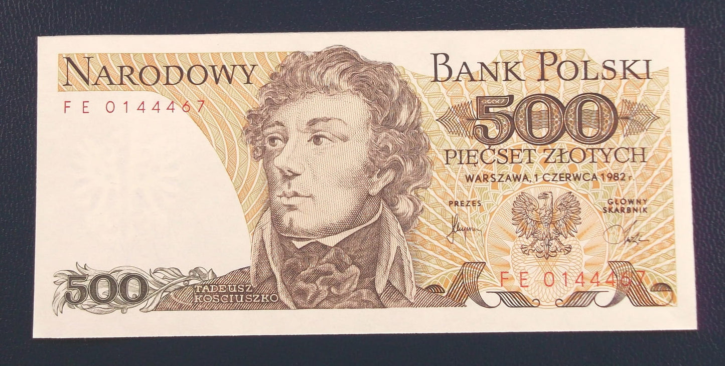 500 zł Tadeusz KOŚCIUSZKO 1982 UNC