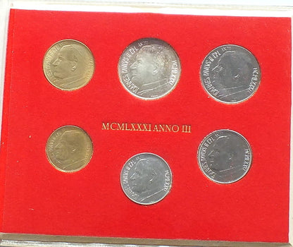 Zestaw Watykan 1981 6 monet ALEGAN