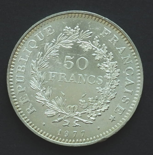50 franków Herkules 1977 30 g srebra .900