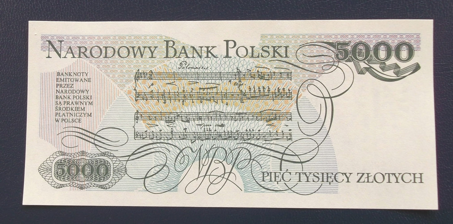 5000 zł Fryderyk CHOPIN 1982 UNC