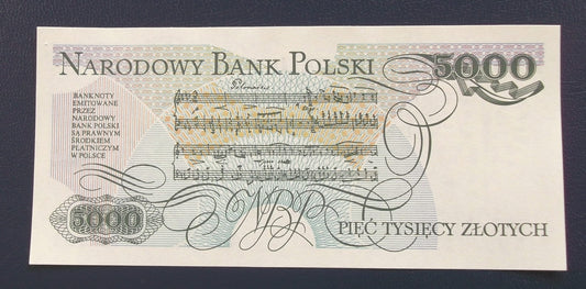 5000 zł Fryderyk CHOPIN 1982 UNC