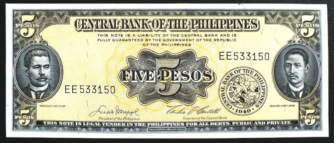 5 Pesos - Filipiny  1949 r.