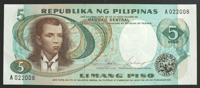 5 Piso - Filipiny  1969 r.