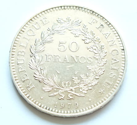50 franków 1979 30 g srebra .900