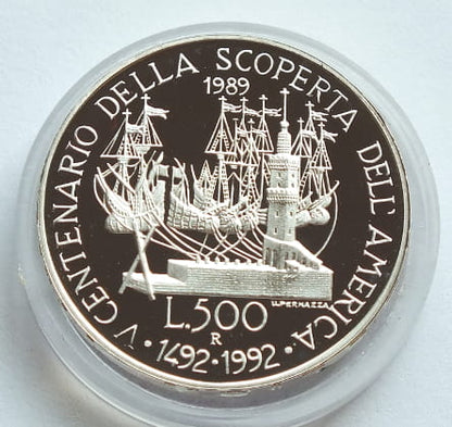 500 lirow 1989 Odkrycie Ameryki 1492-1992 proof