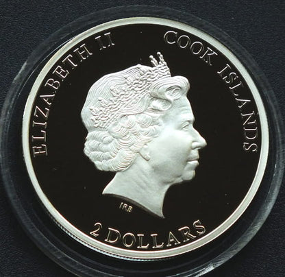 2 dolary Jeleń - Red Deer  - 1/2 OZ Cook Islands 2014 r.