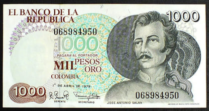 1000 Pesos Oro - Kolumbia 1979 r.