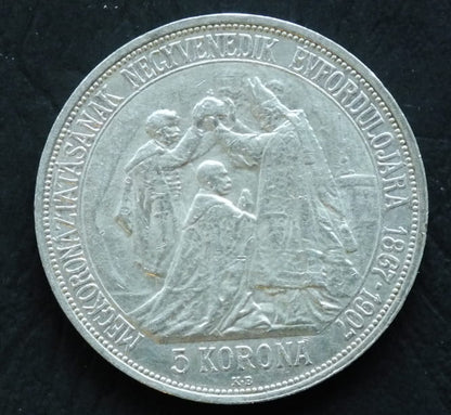 5 koron - 40. rocznica koronacji Franciszka Józefa I  1907 r.