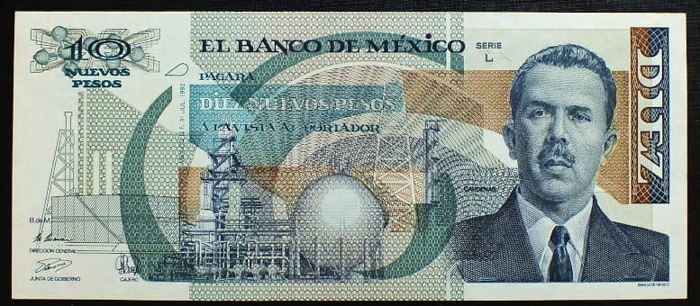 10 Nuevos Pesos - Meksyk 1992 r.