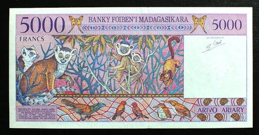 5000 Franków Madagaskar 1995 r.