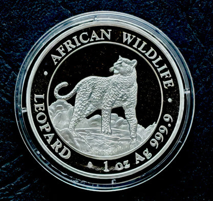 Somalia100 szylingów  African Wildlife - Leopard (1 OZ Ag) - 2022 r.  (1)
