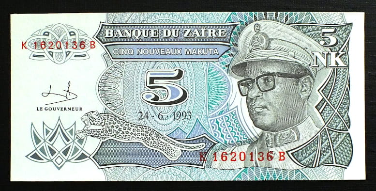 5 Nouveaux Makuta - Zair 1993 r.