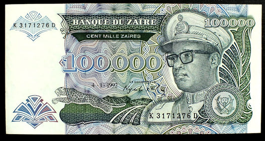100.000 Zaires - Zair 1992 r.
